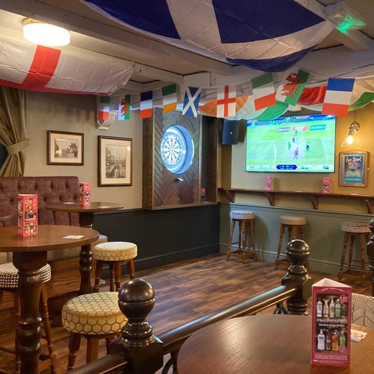 The Oxford Hotel Pub sport bar area 