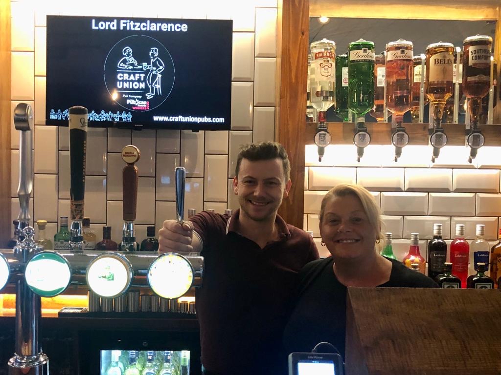 image at Lord Fitzclarence. Adam Hudges stood behind the bar. 