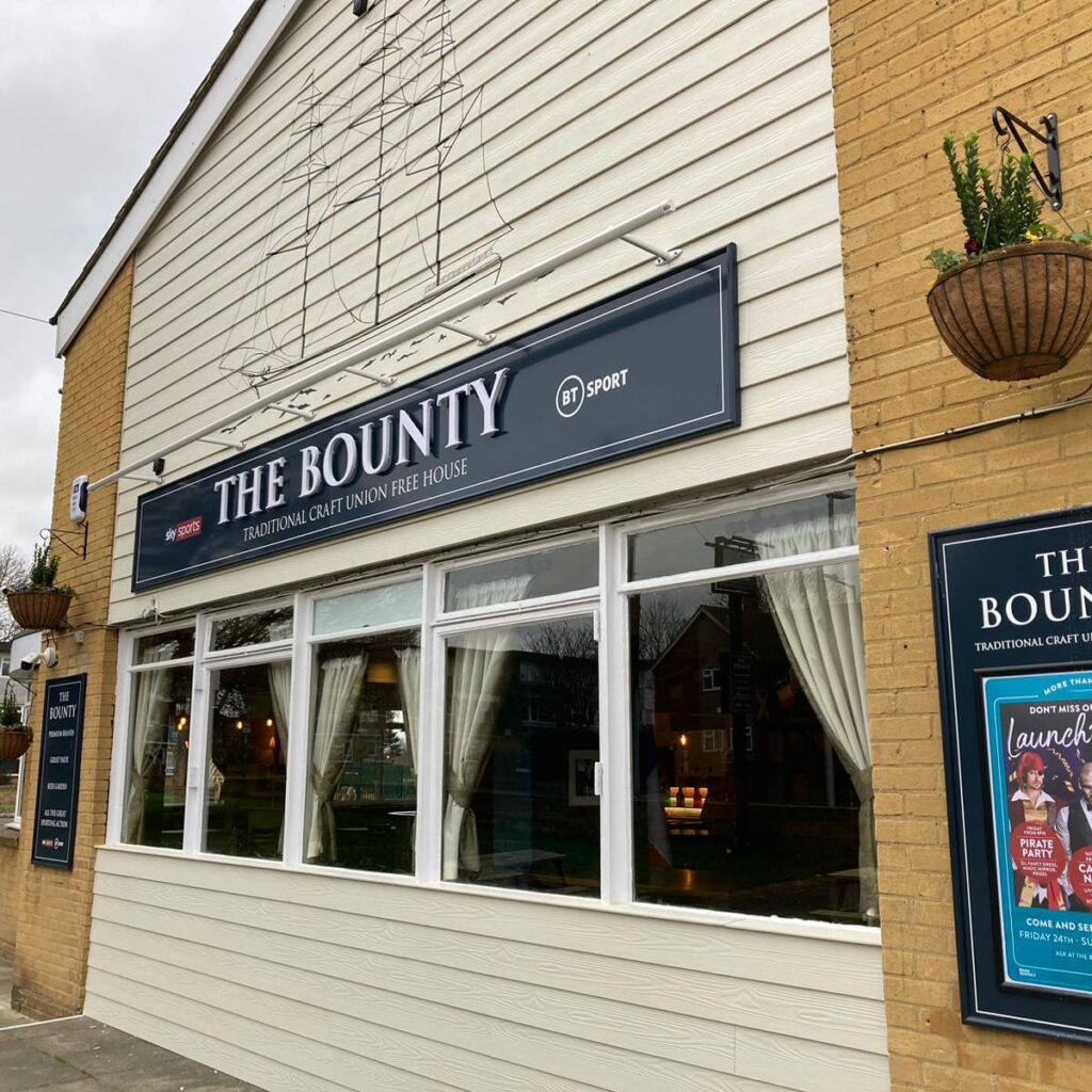 The front of the bounty pub in kent